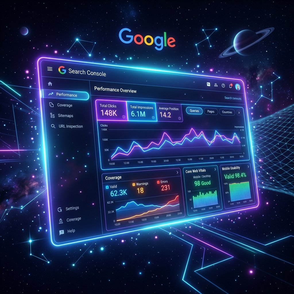 Google Search Console Dashboard Illustration